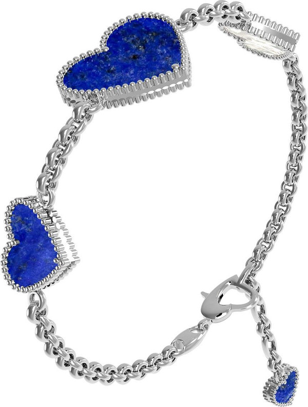 Браслет из белого золота c лазуритом и перламутром