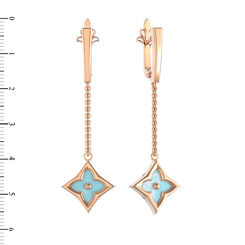 Серьги из золота c бирюзой