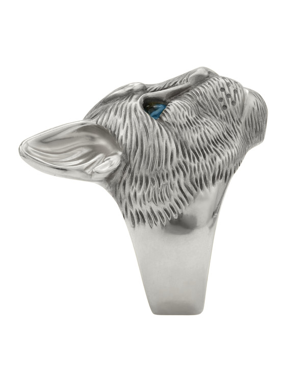 Кольцо из белого золота c эмаль