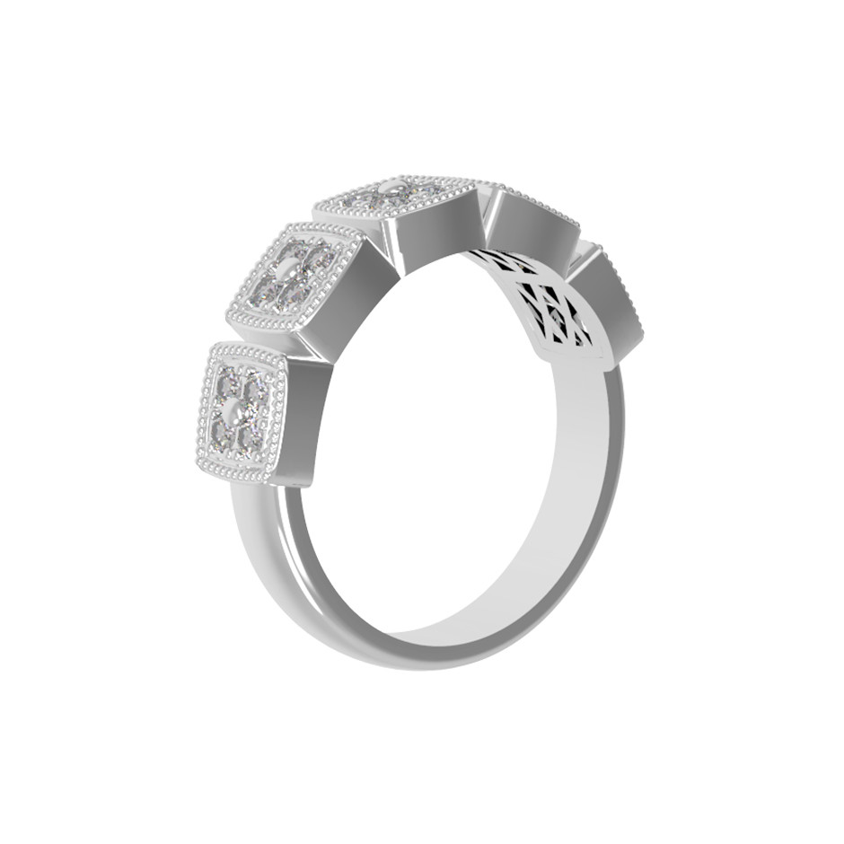 Кольцо из белого золота c бриллиантами