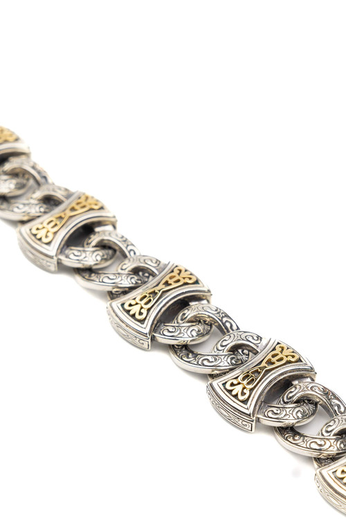 Браслет из серебра и золота c рубином