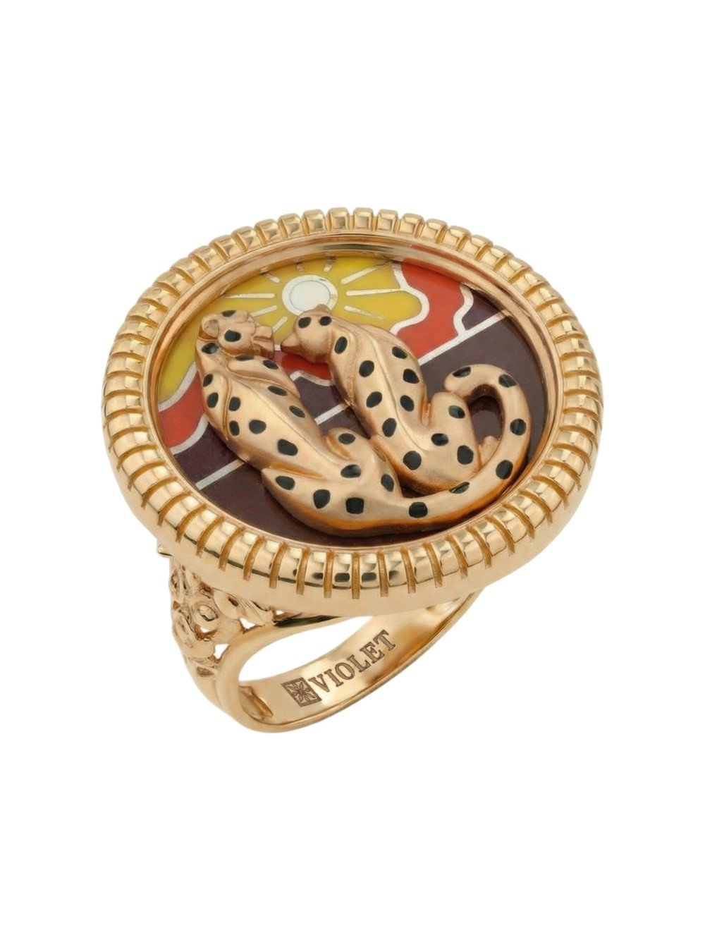 Кольцо из золота c эмалью