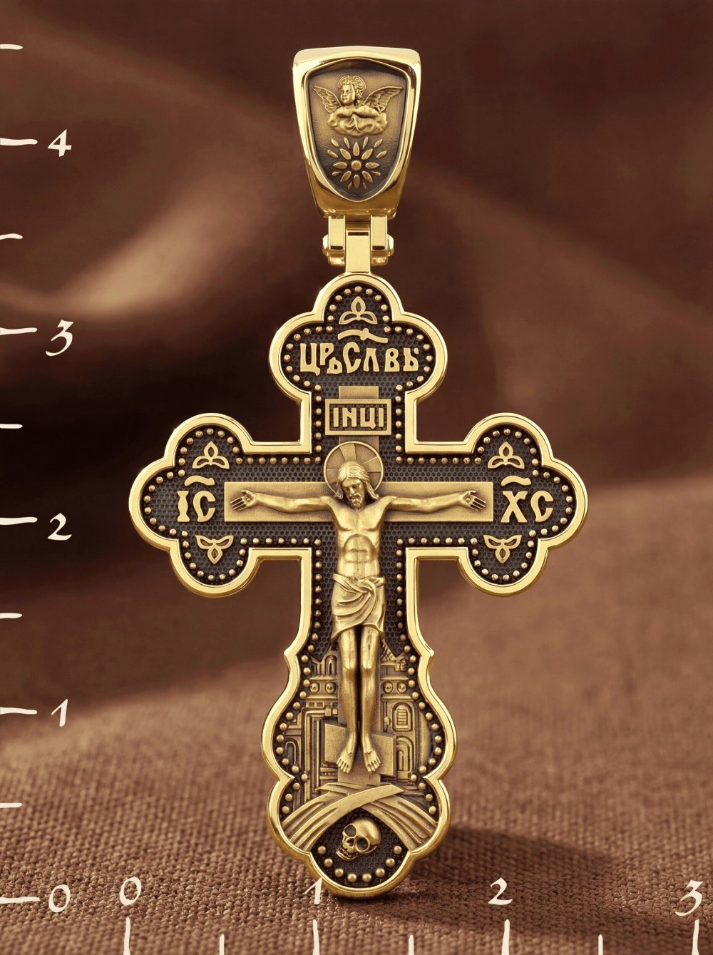 Крест из лимонного золота