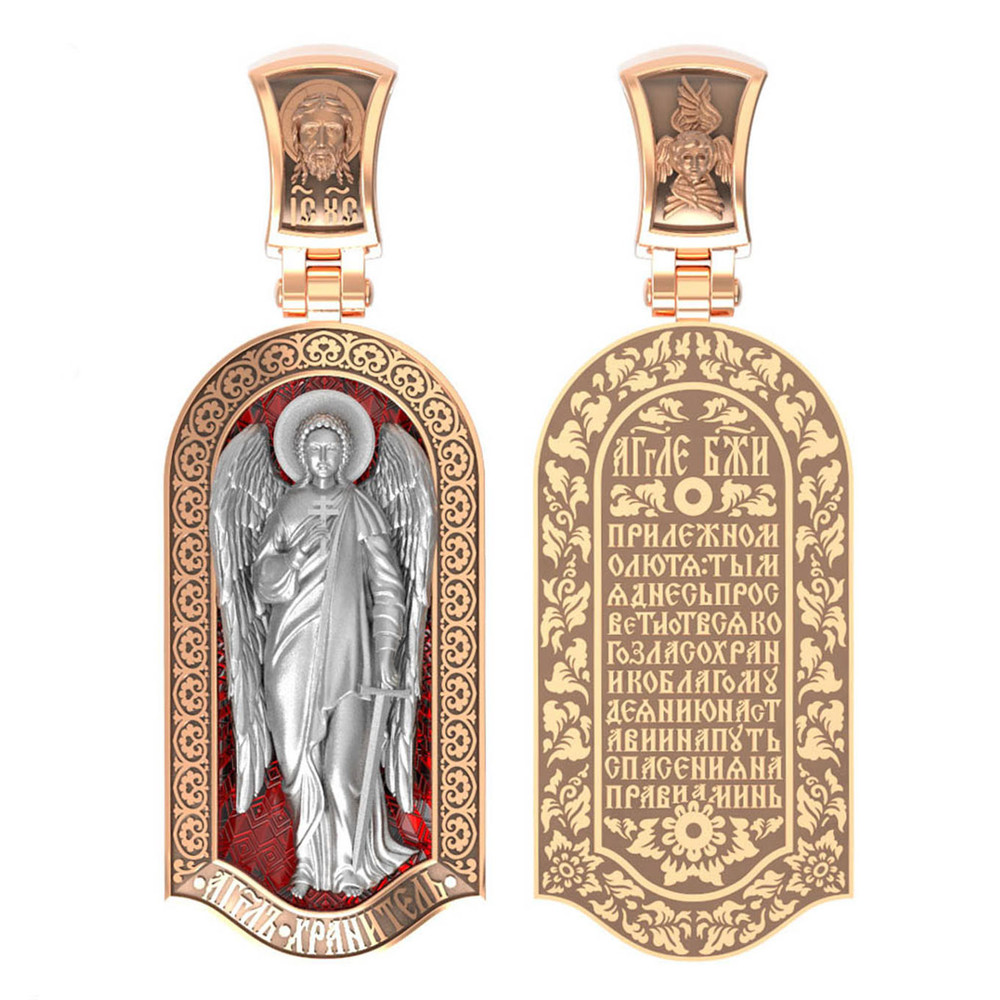 Образок из золота c эмаль