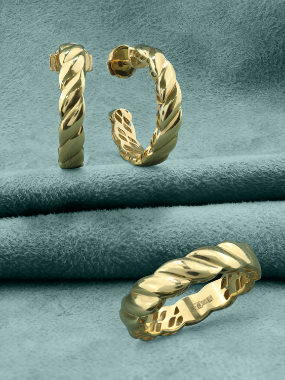 Серьги из лимонного золота