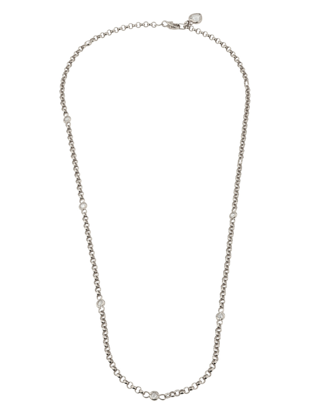 Цепь из белого золота c фианитом