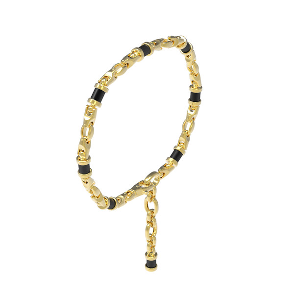 Браслет из лимонного золота c ониксом