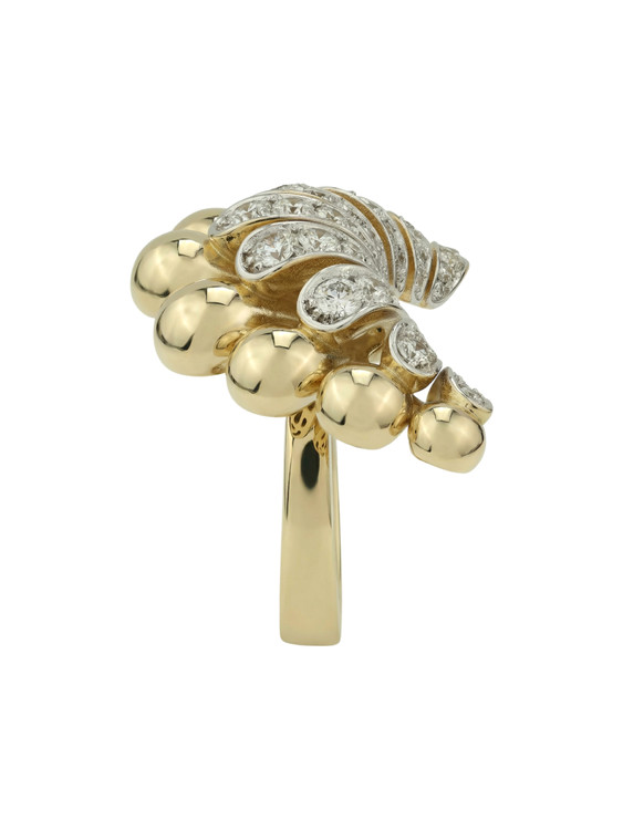 Кольцо из лимонного золота c бриллиантами