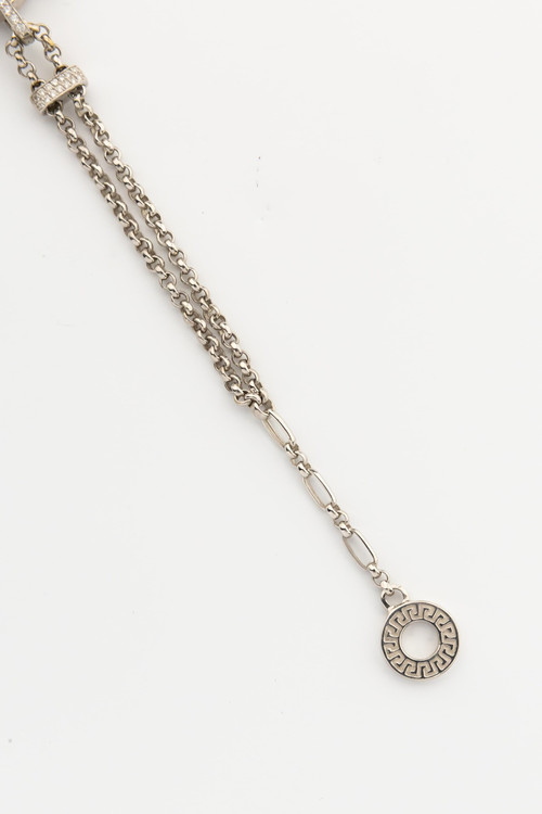 Браслет из белого золота c бриллиантами, ониксом и перламутром