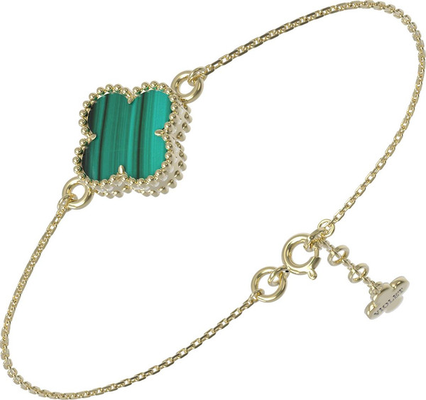 Браслет из лимонного золота c малахитом