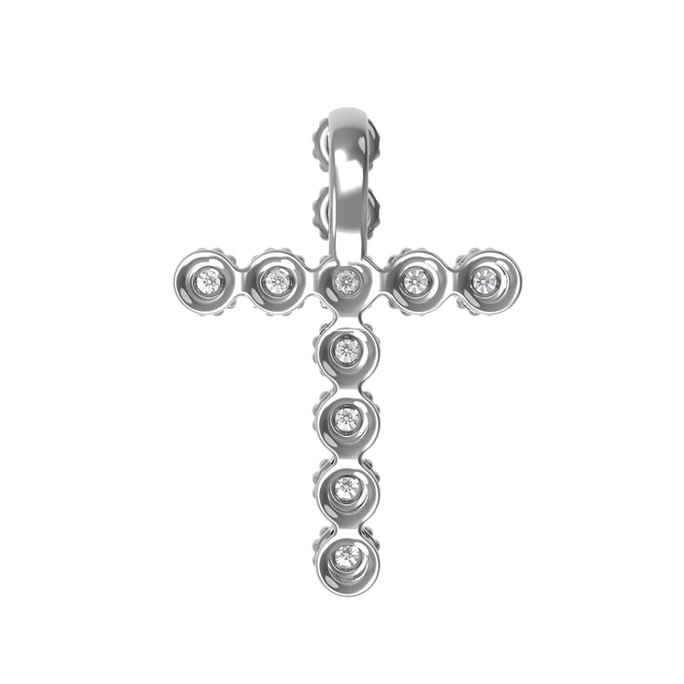 Крест из белого золота c бриллиантами