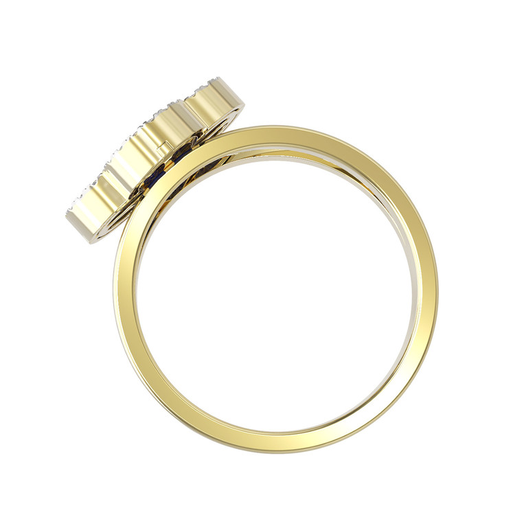 Кольцо из лимонного золота c бриллиантами и перламутром