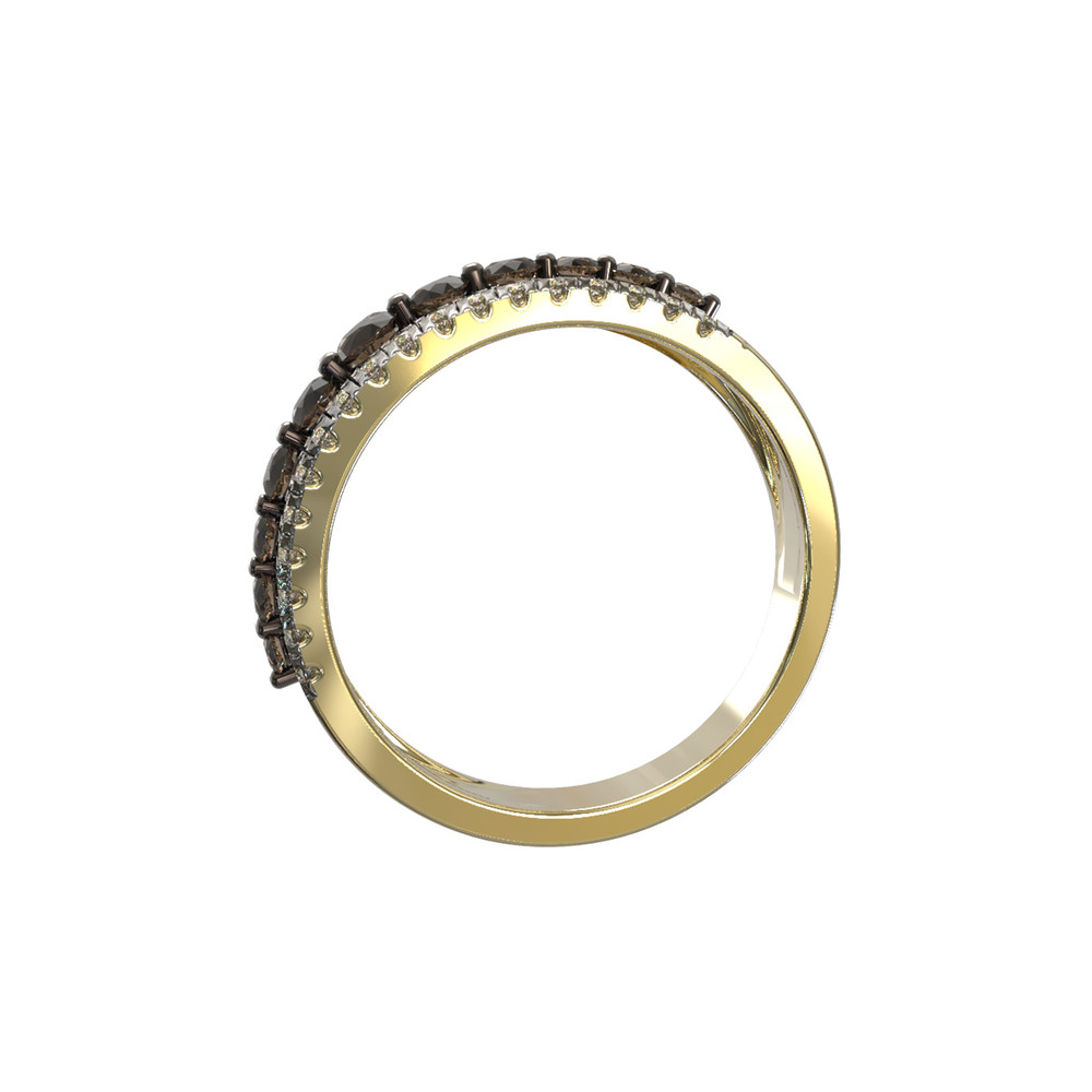 Кольцо из лимонного золота c бриллиантами