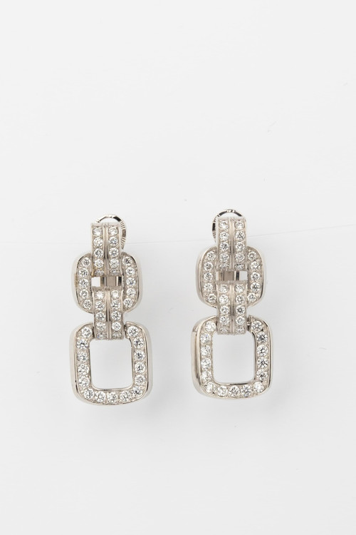 Серьги из белого золота c бриллиантами