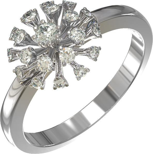Кольцо из белого золота c бриллиантами
