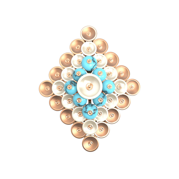 Кольцо из золота c бирюзой и перламутром