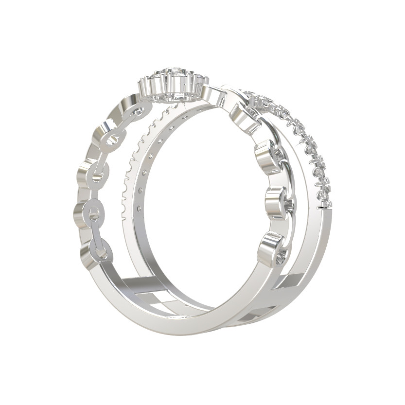 Кольцо из белого золота c бриллиантами