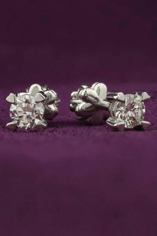 Серьги из белого золота c бриллиантами