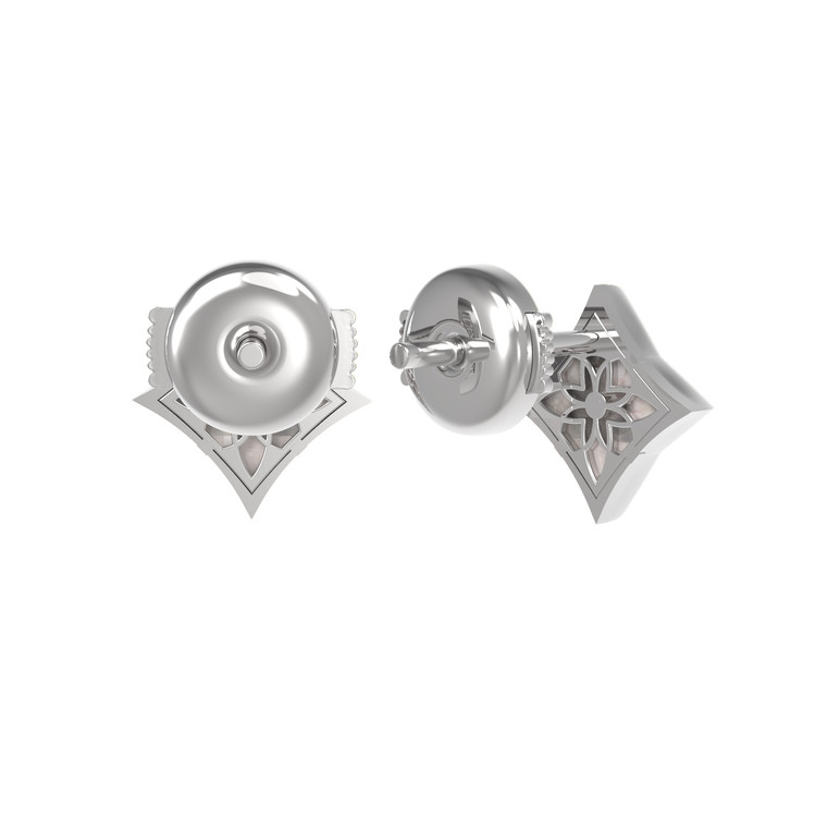 Серьги из белого золота c перламутром