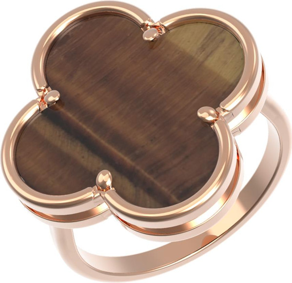 Кольцо из золота c тигровым глазом