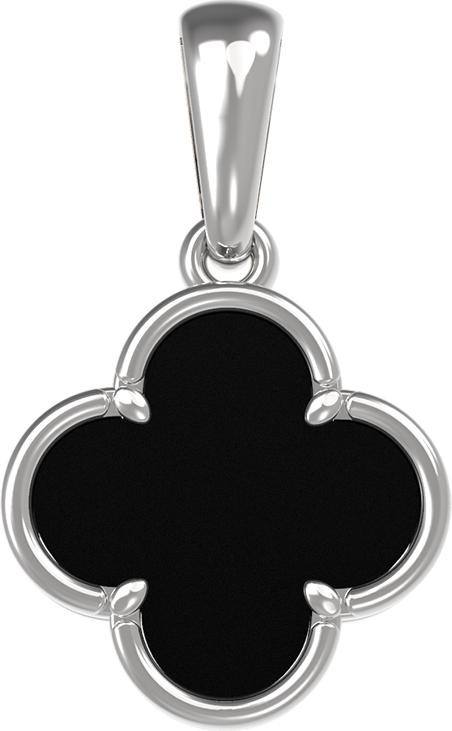 Подвеска из белого золота c ониксом