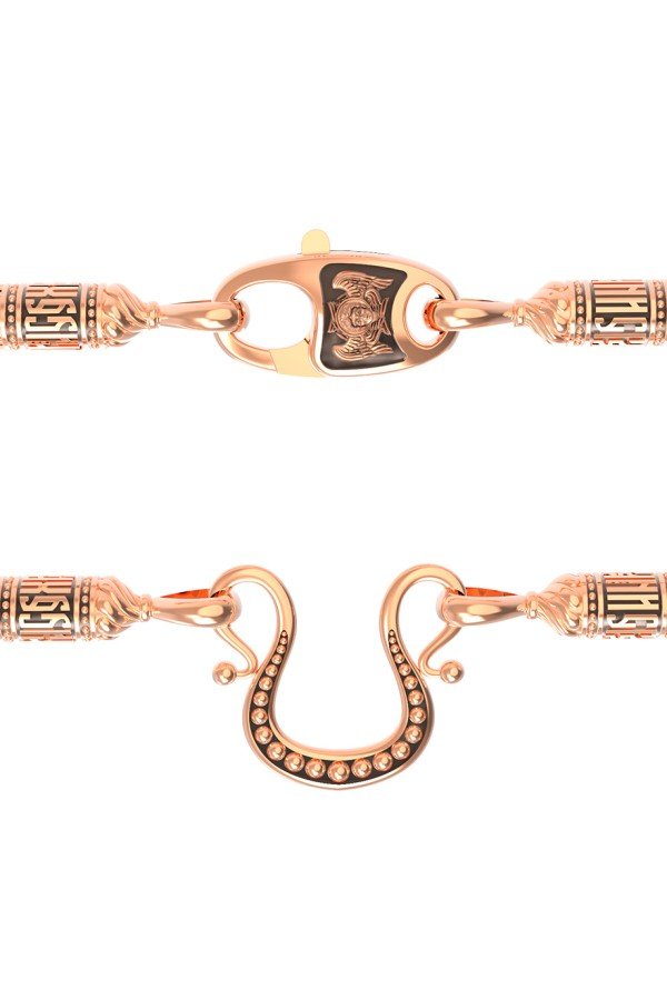 Гайтан из золота c кожаным шнурком