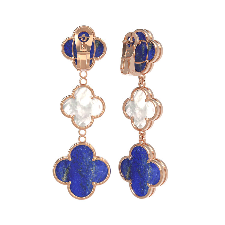 Серьги из золота c лазуритом и перламутром