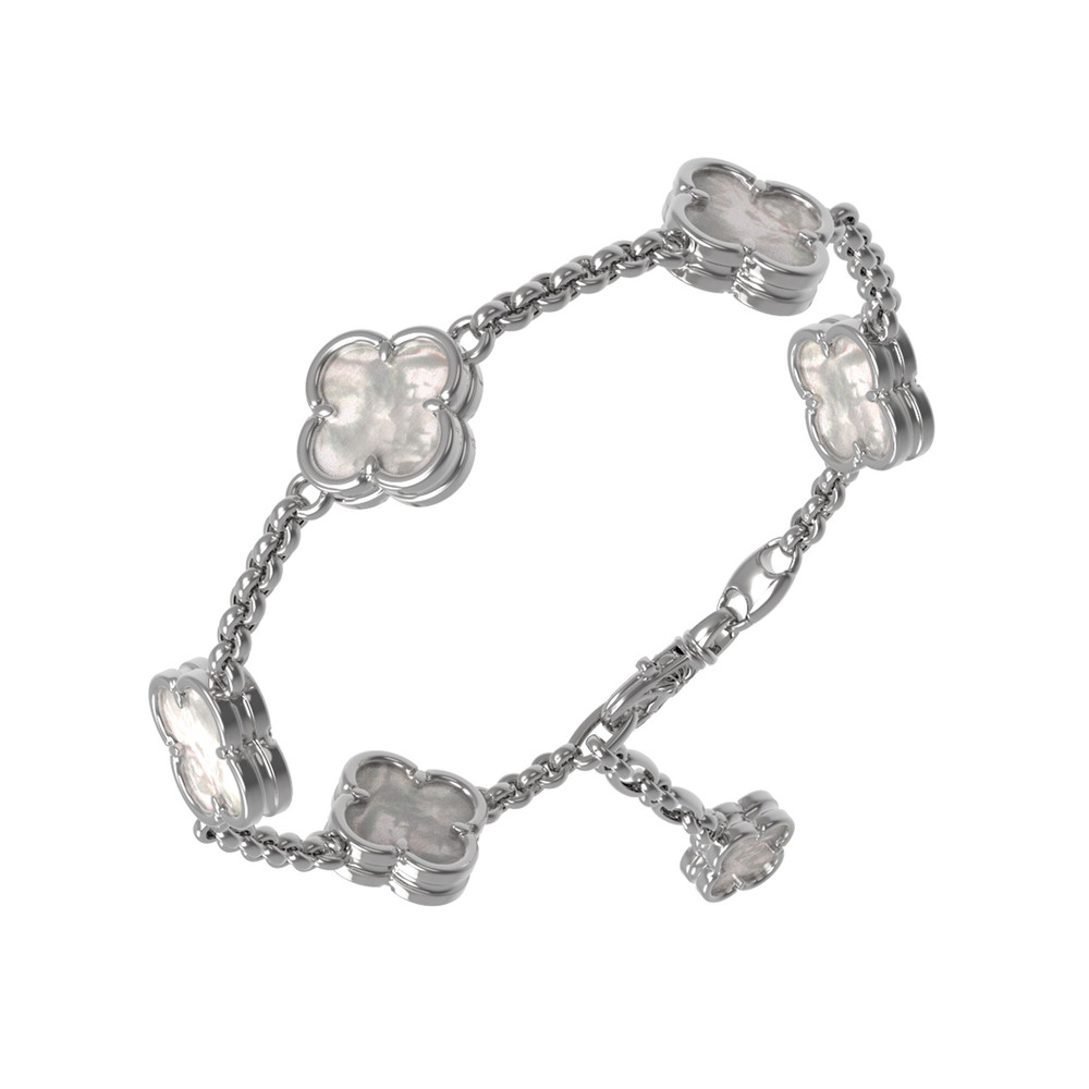 Браслет из белого золота c перламутром