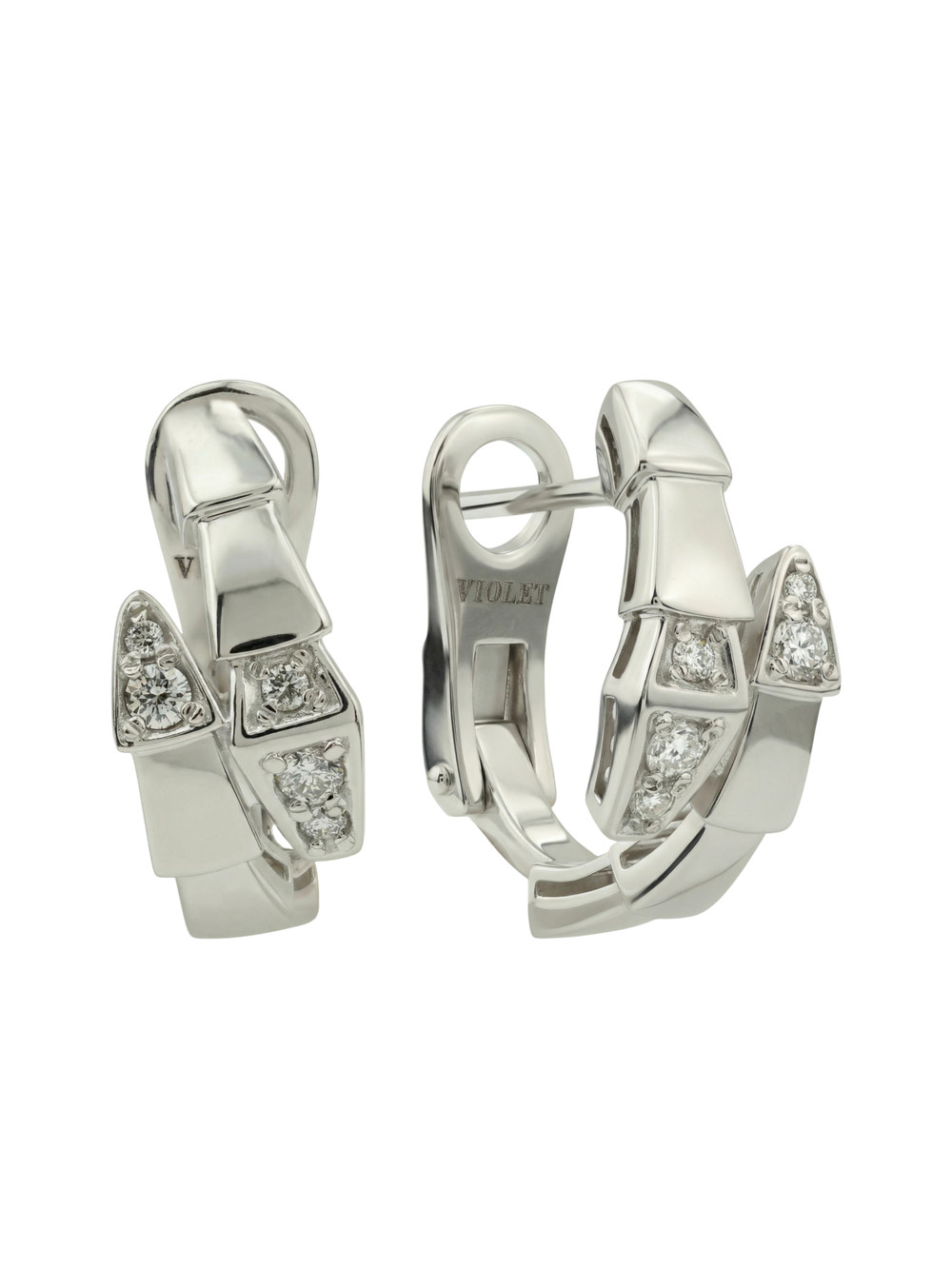 Серьги из белого золота c бриллиантами