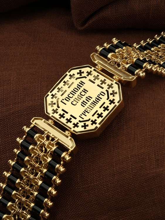 Браслет из лимонного золота c ониксом