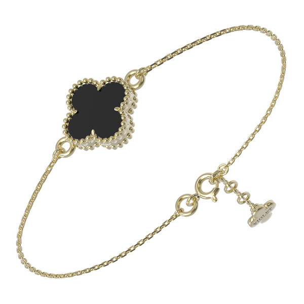 Браслет из лимонного золота c ониксом