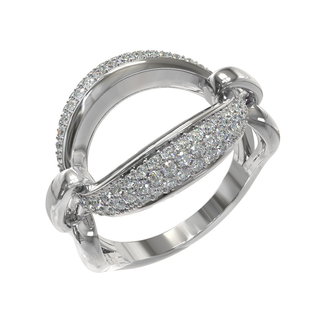 Кольцо из белого золота c бриллиантами