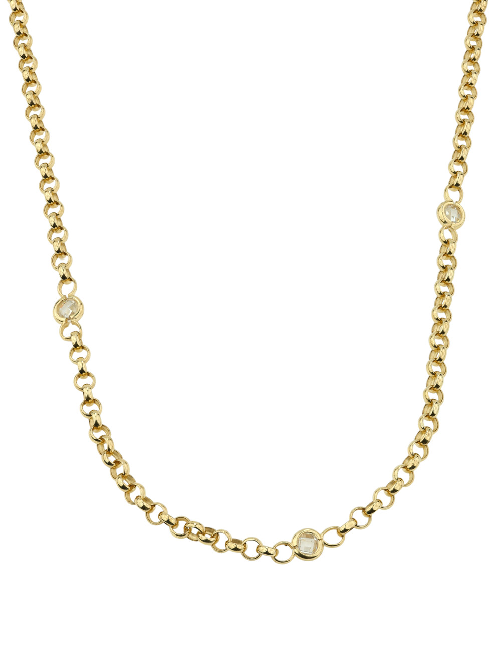 Цепь из лимонного золота c фианитом