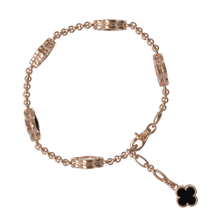 Браслет из золота c ониксом и перламутром