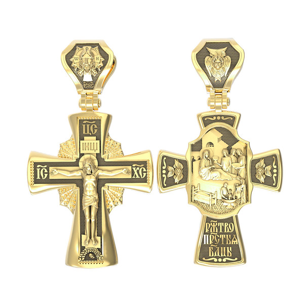 Крест из лимонного золота