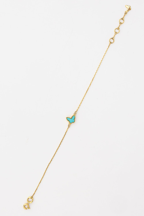 Браслет из лимонного золота c бирюзой