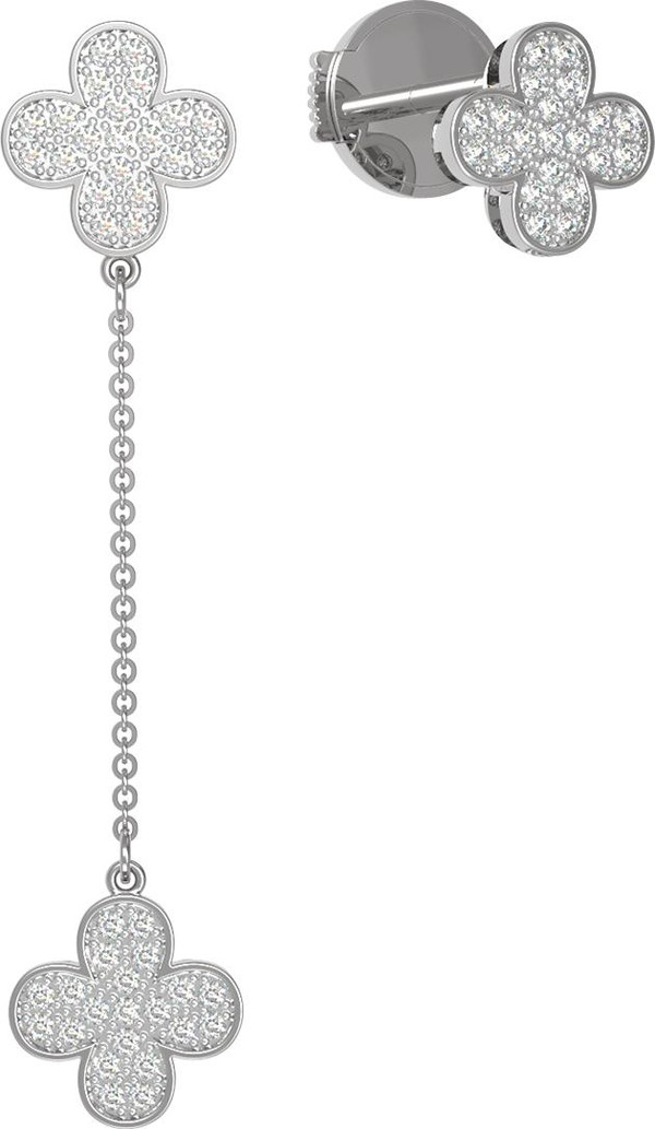 Серьги из белого золота c бриллиантами