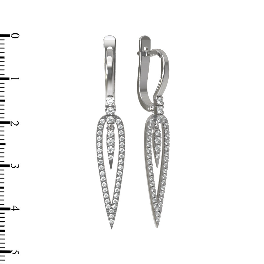 Серьги из белого золота c бриллиантами