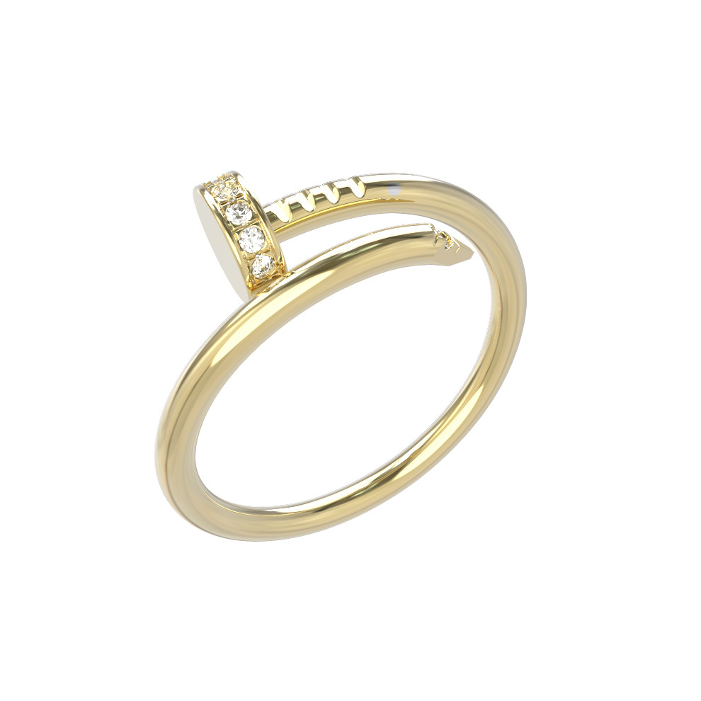 Кольцо из лимонного золота c бриллиантами