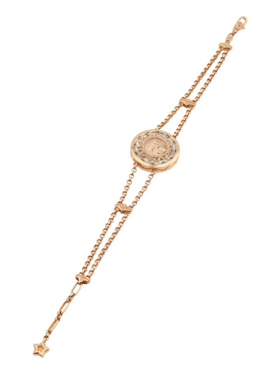 Браслет из золота c ониксом и перламутром