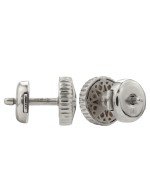Серьги из белого золота 585 пробы c бриллиантами, ониксом и перламутром