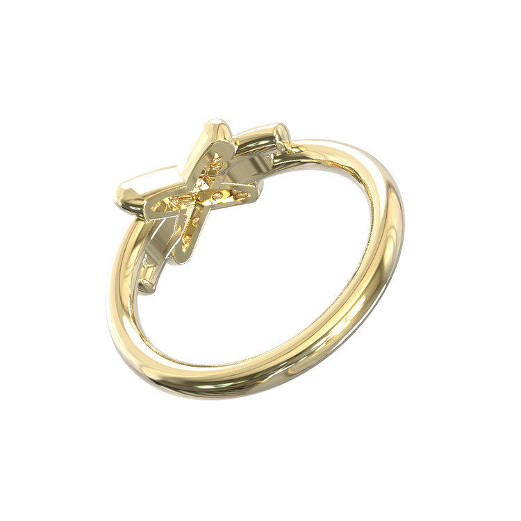 Кольцо из лимонного золота c бриллиантами