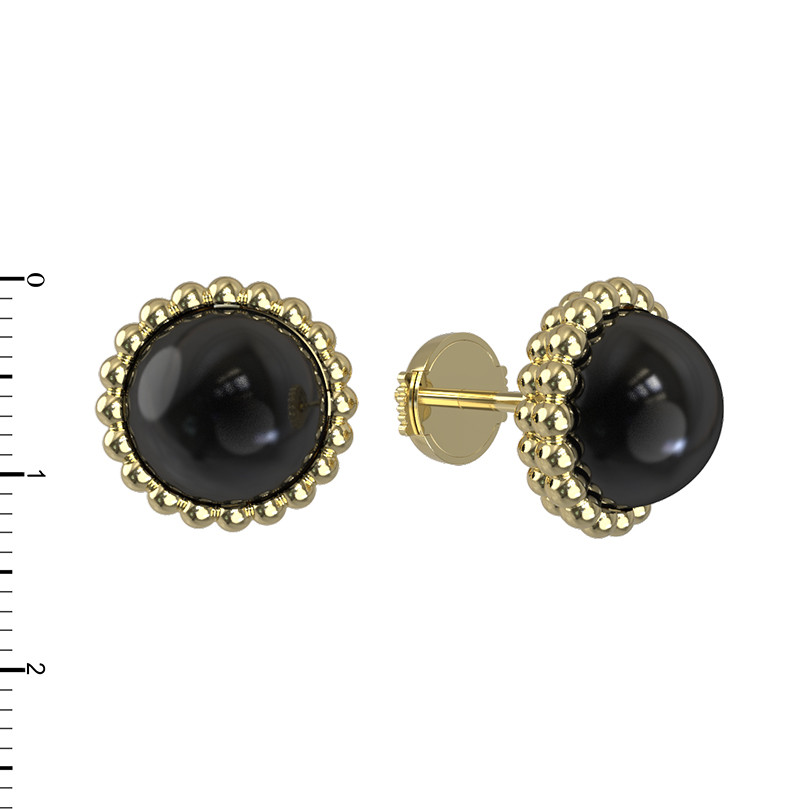 Серьги из лимонного золота c ониксом