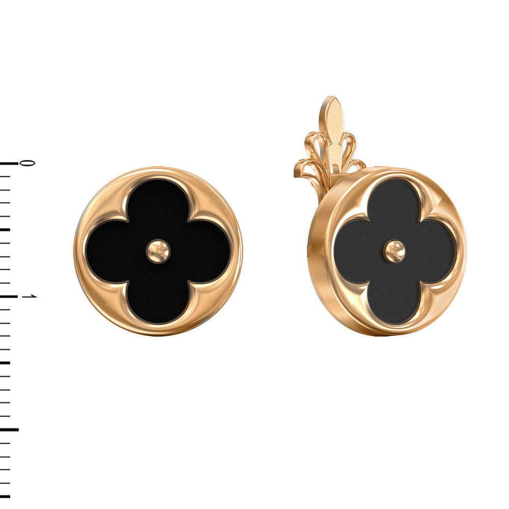 Серьги из золота c ониксом