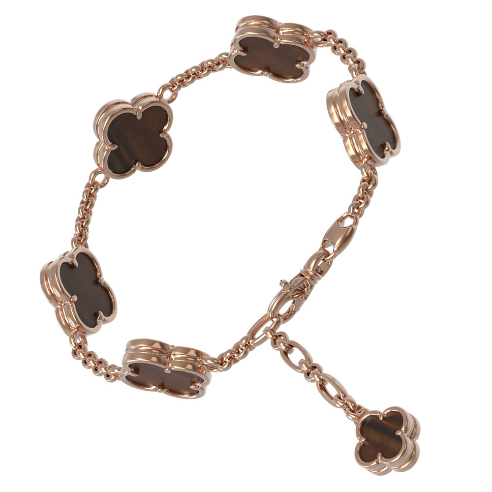 Браслет из золота c тигровым глазом