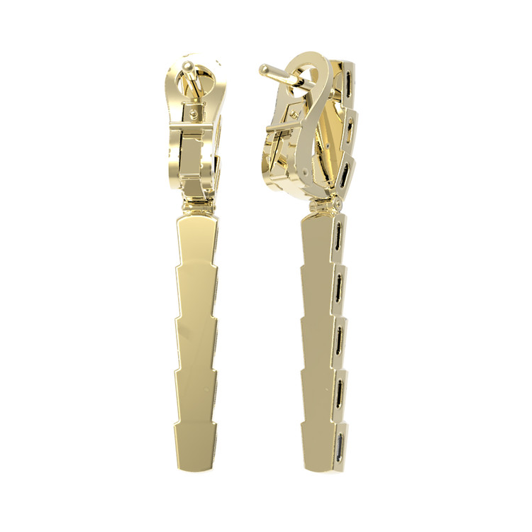 Серьги из лимонного золота c бриллиантами и малахитом