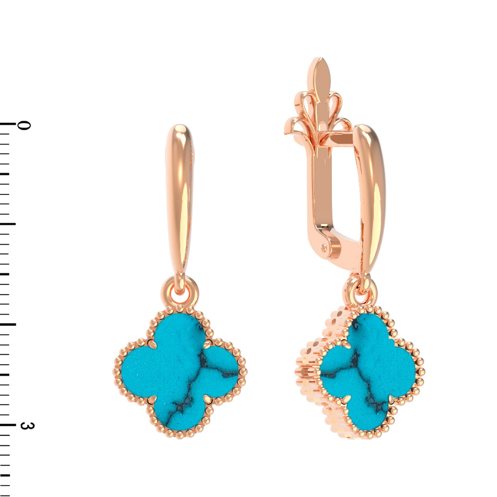 Серьги из золота c бирюзой