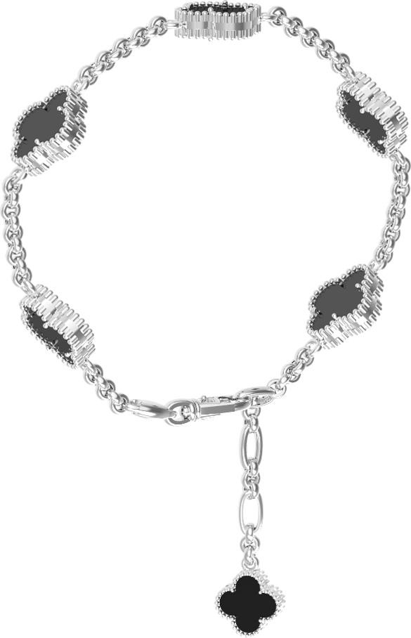 Браслет из белого золота c ониксом