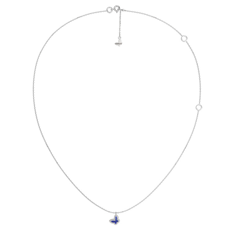 Колье из белого золота c лазуритом