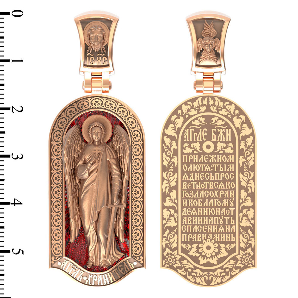 Образок из золота c эмаль